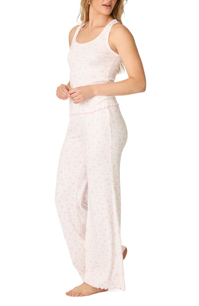 PJ Salvage Pretty Petals Stretch Jersey Pajamas, Alternate, color, Sweet Pink