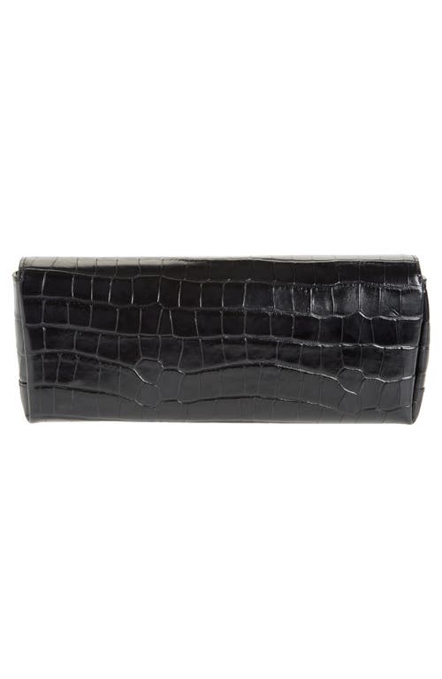 Totême Toteme Soft Croc Embossed Leather Clutch In Black
