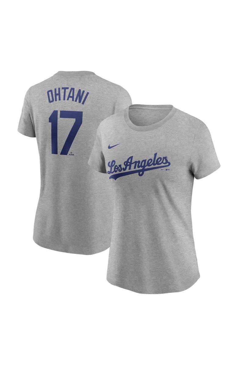 Nike Women's Nike Shohei Ohtani Heather Gray Los Angeles Dodgers Fuse Name & Number T-Shirt, Main, color, Heather Gray