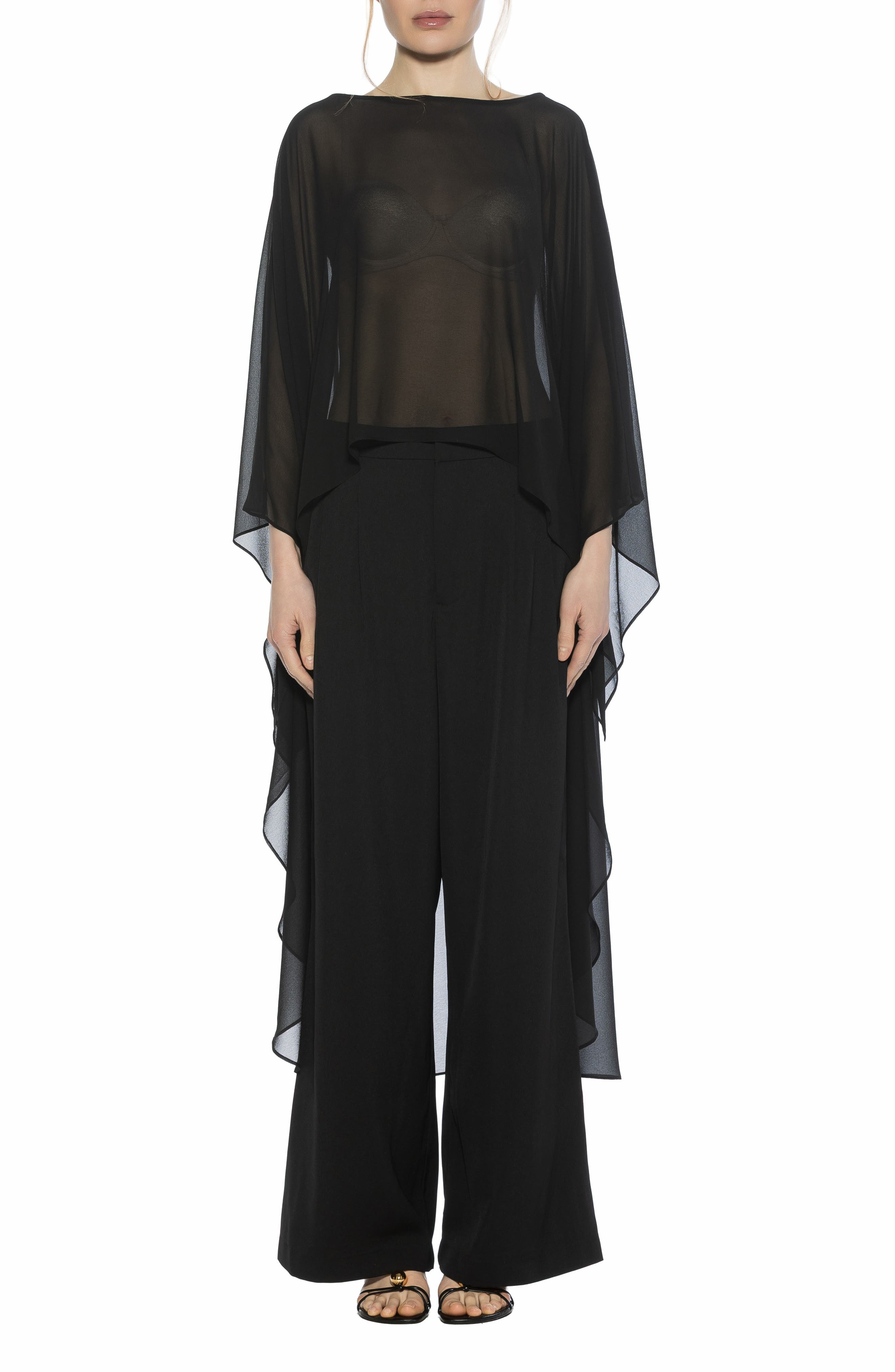 Alexia Admor Junia Cover-Up High-Low Chiffon Top