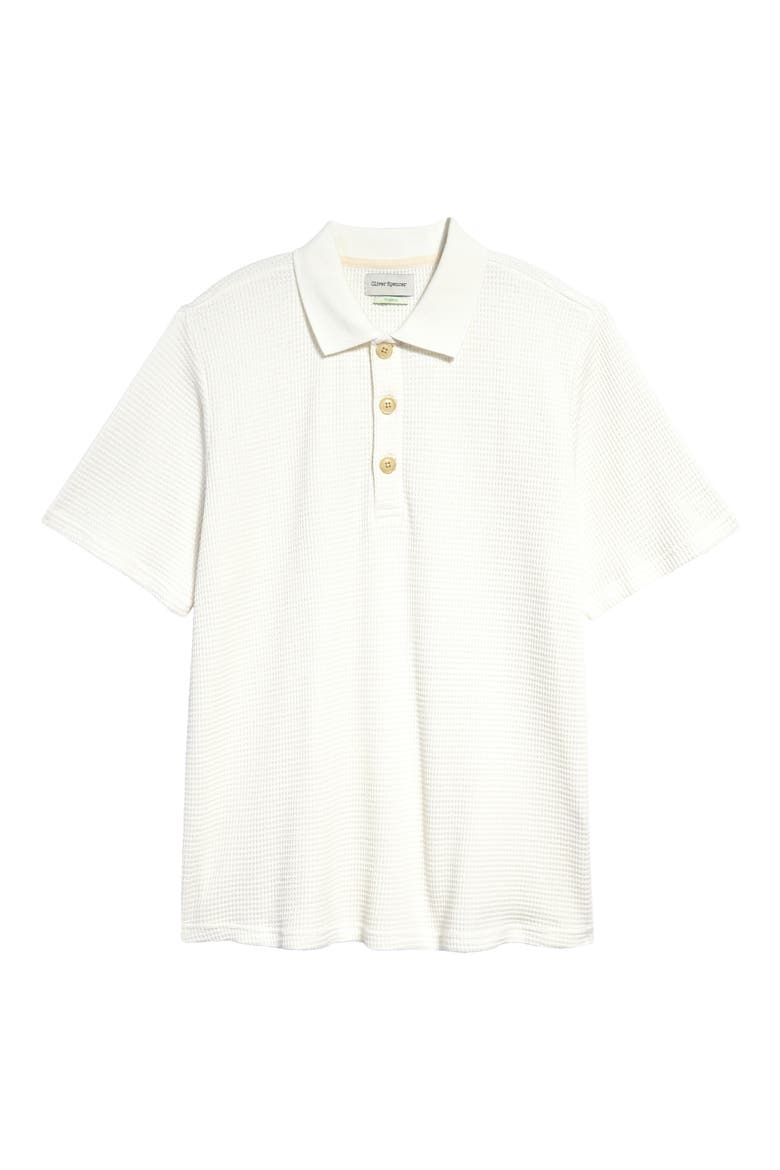 Tabley Waffle Organic Cotton Blend Polo, Main, color, CREAM