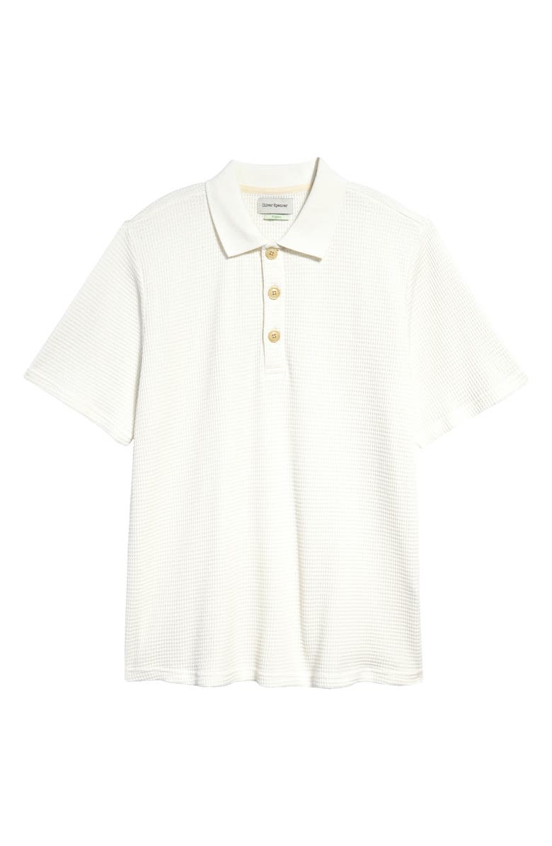 Oliver Spencer Tabley Waffle Organic Cotton Blend Polo, Main, color, 