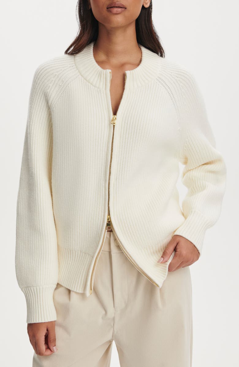 Varley Milo Knit Jacket, Main, color, Egret