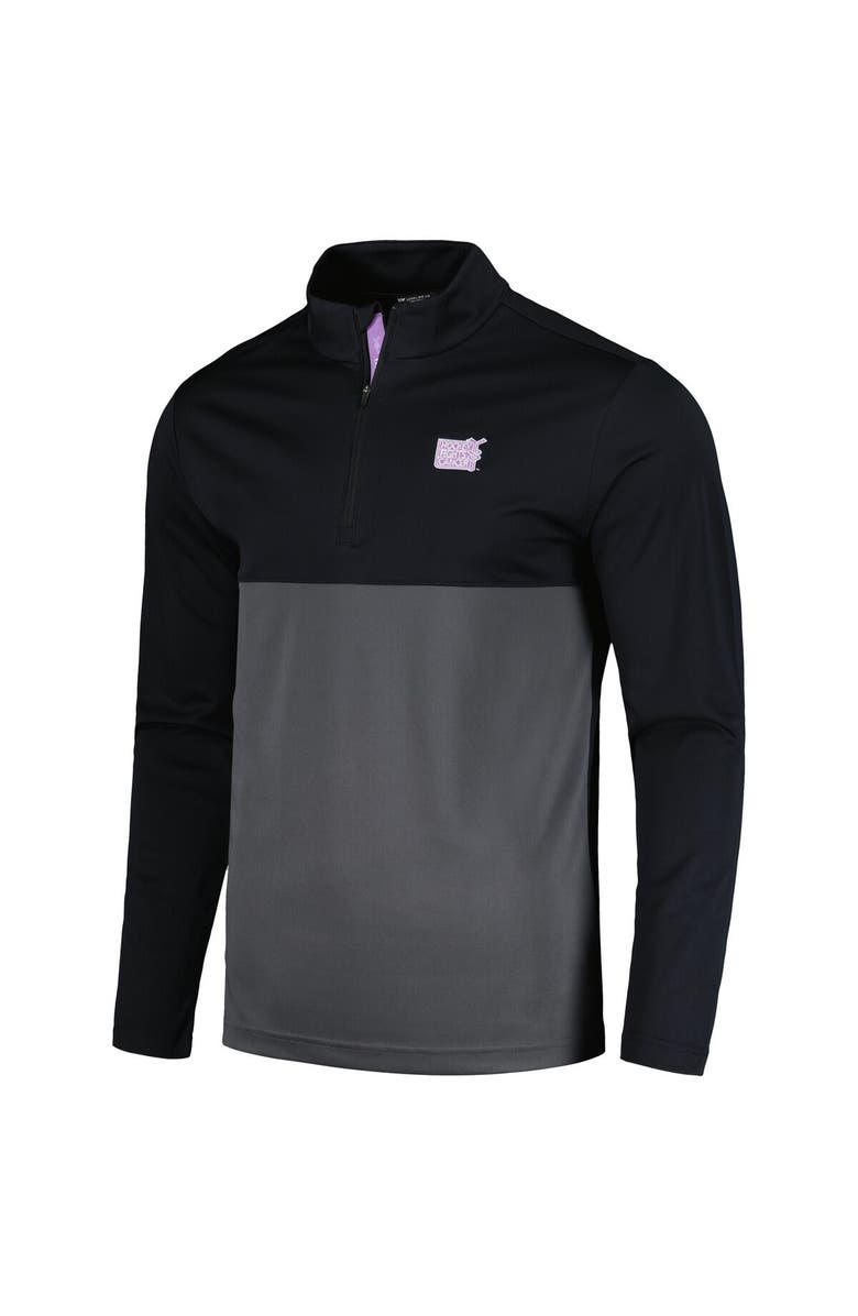 LEVELWEAR Men's Levelwear Black NHL 2023 Hockey Fights Cancer Pursue Logo Quarter-Zip Top, Alternate, color, Black