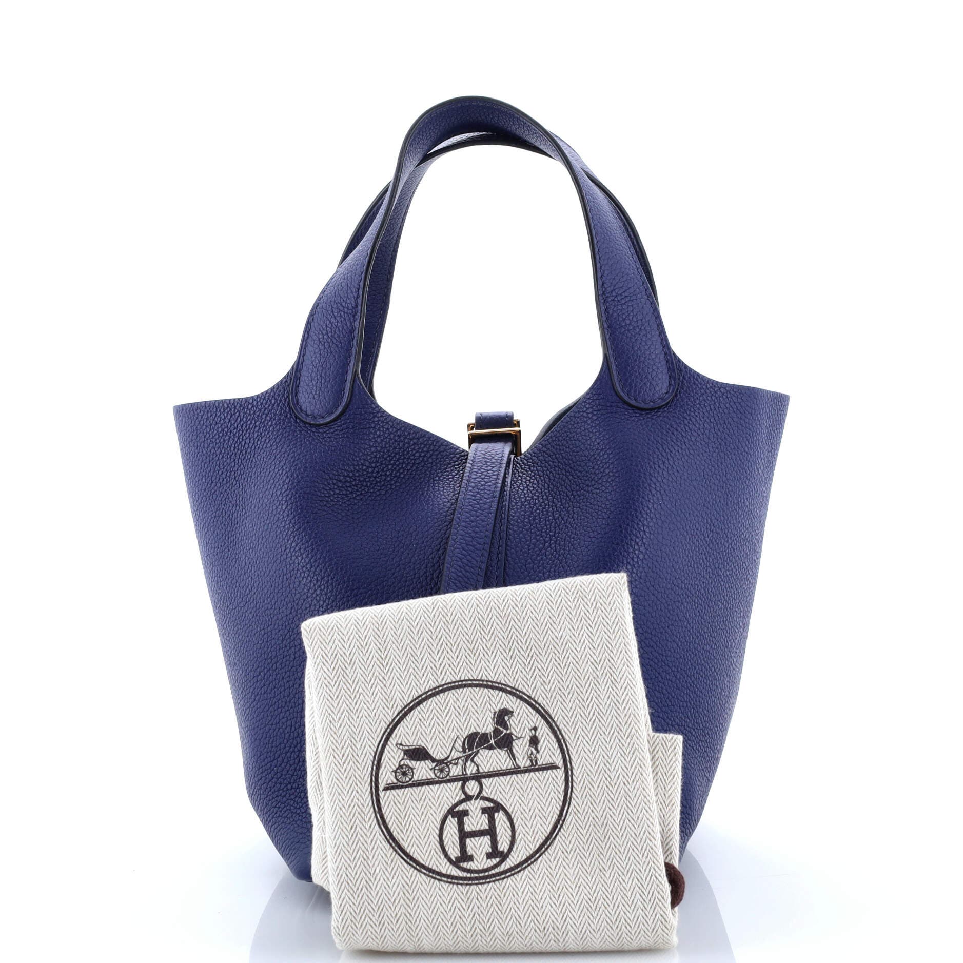 Pre-Owned Hermes Picotin Lock Bag Maurice PM, Alternate, color, Bleu Saphir