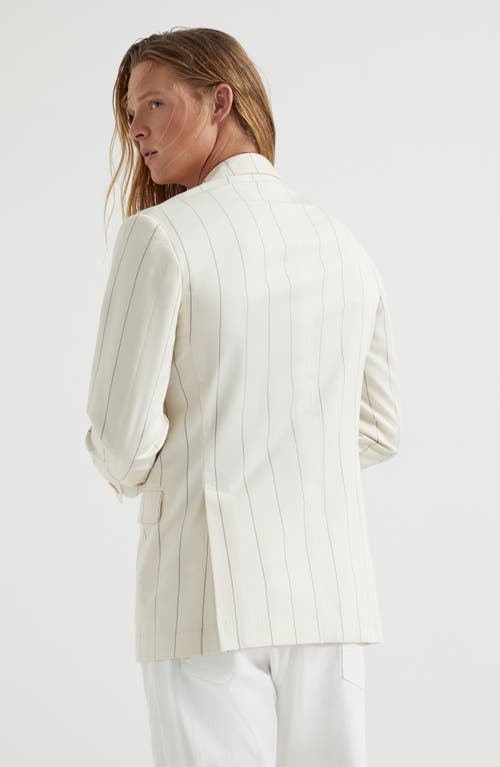 BRUNELLO CUCINELLI BRUNELLO CUCINELLI CHALK STRIPE DECONSTRUCTED BLAZER 