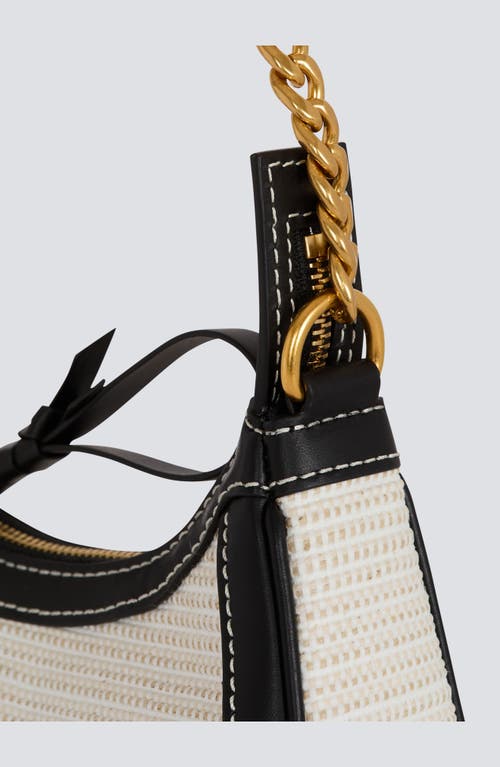 Balmain Raffia B-army Shoulder Bag