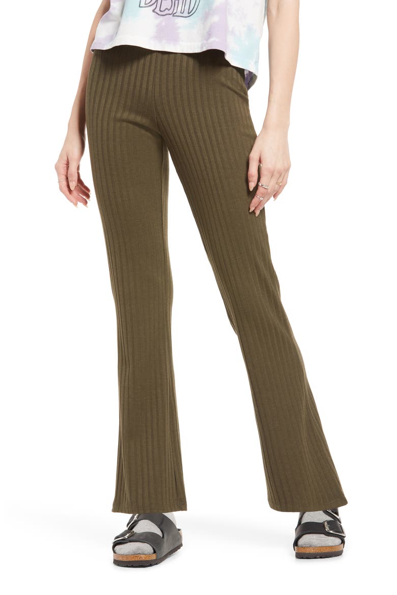 Ribbed Knit Pants, Main, color, OLIVE SARMA