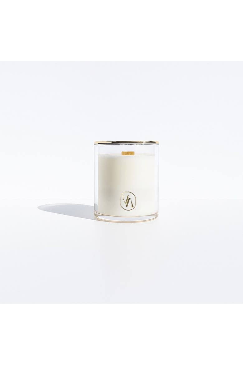 Labdanum Veil Scented Candle With Wood Wick, Main, color, White