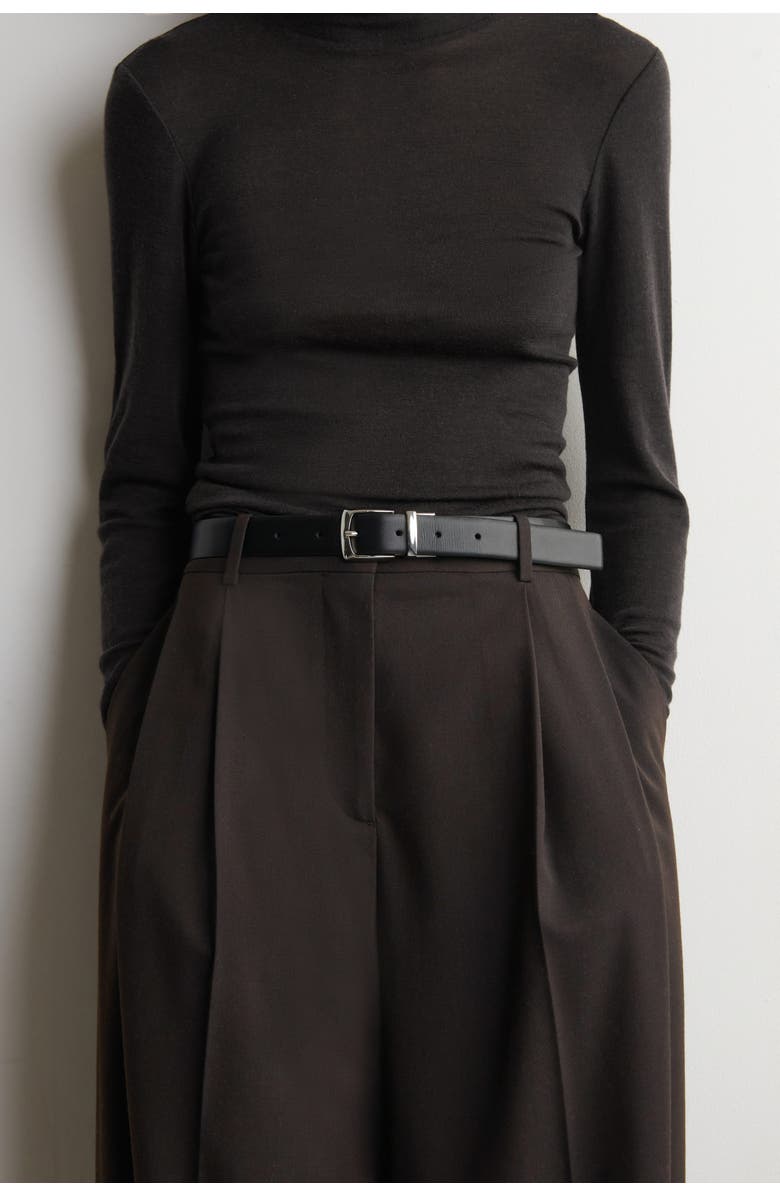 COS Reversible Leather Belt, Alternate, color, Brown Croc Effect / Black