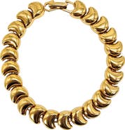 MADISON BEVERLY HILLS Vintage 1980s Gold Tone Crescent Link Bracelet