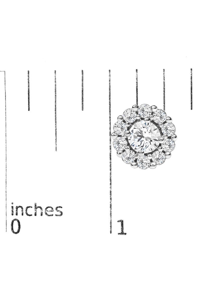 10K White Gold 3.0 Cttw Lab Grown Diamond Halo Stud Earrings, Alternate, color, White Gold
