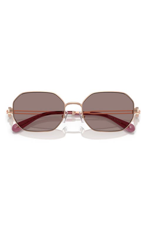 Tory Burch 55mm Gradient Irregular Sunglasses In Purple Mirror