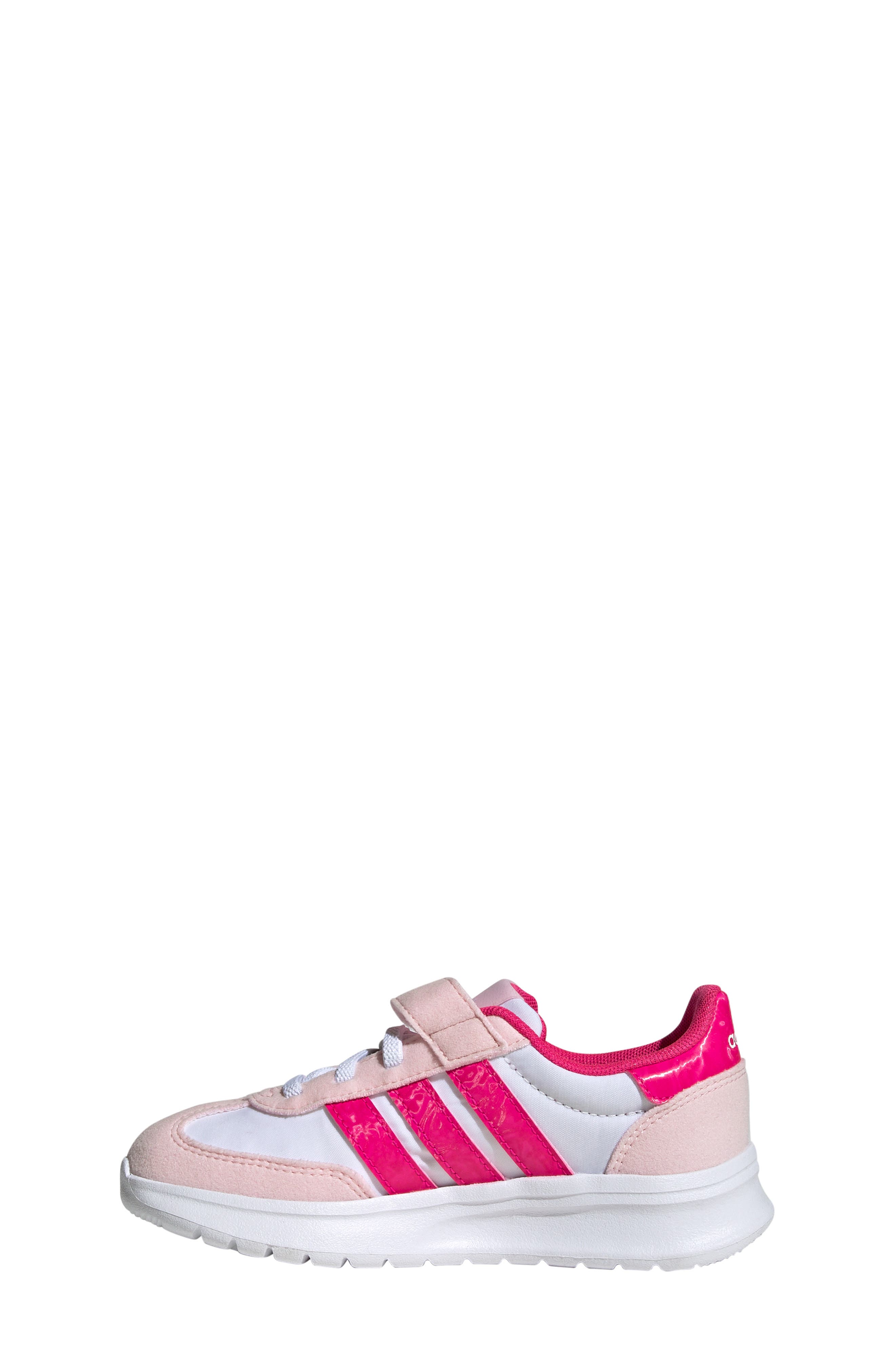 adidas Kids' Run '70s El C Sneaker, Alternate, color, White/ Shock Pink/ Clear Pink