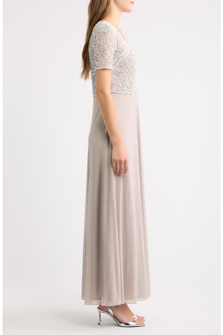 Beaded Bodice A-Line Gown, Alternate, color, SILVER 040