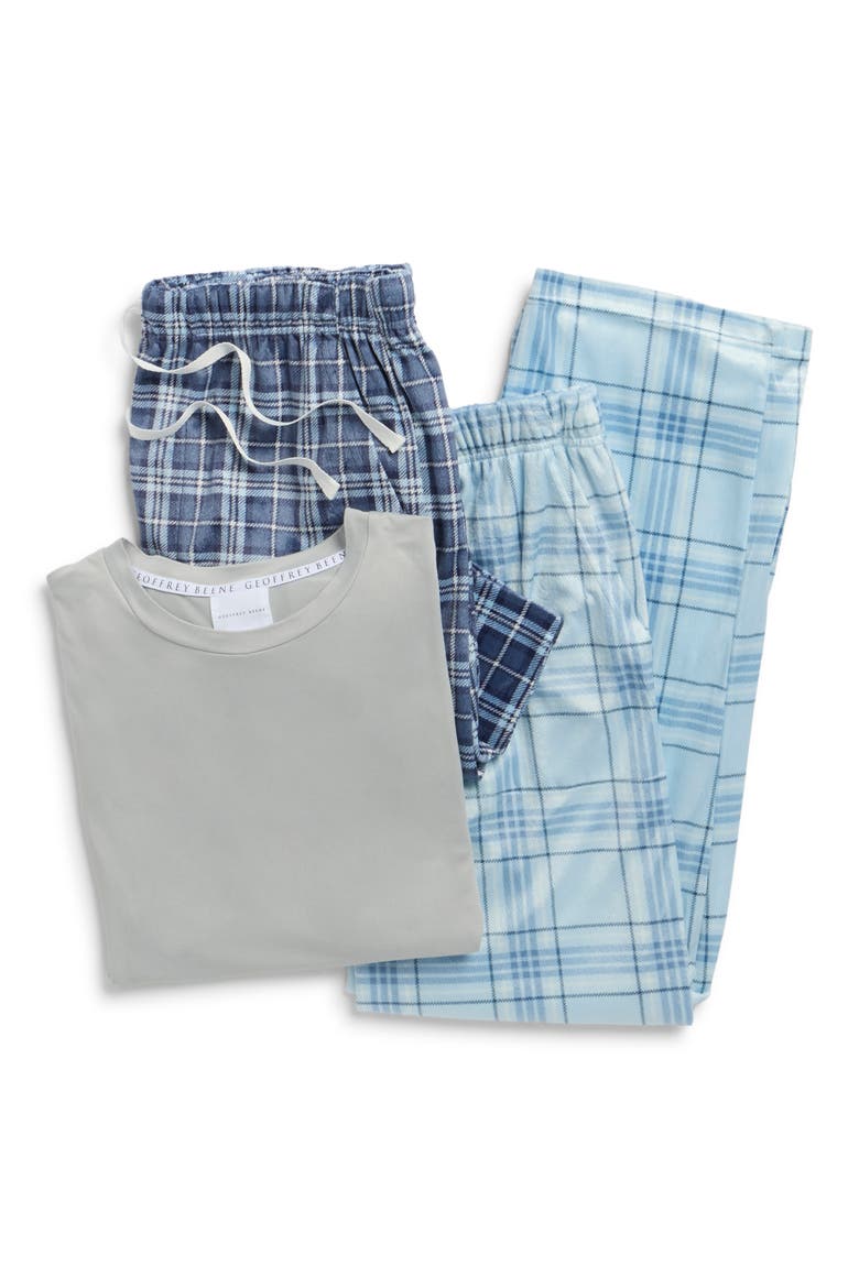 3-Piece Short Pajama Set, Alternate, color, BLUE MULTI