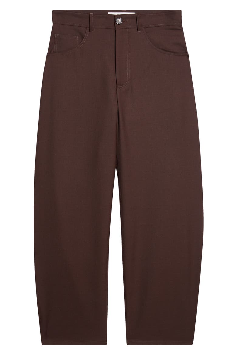 Gino Barrel Leg Trousers, Alternate, color, FINE SLUDGE WOOL
