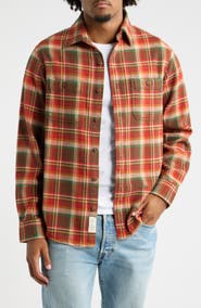 Schott NYC Plaid Flannel Button-Up Work Shirt