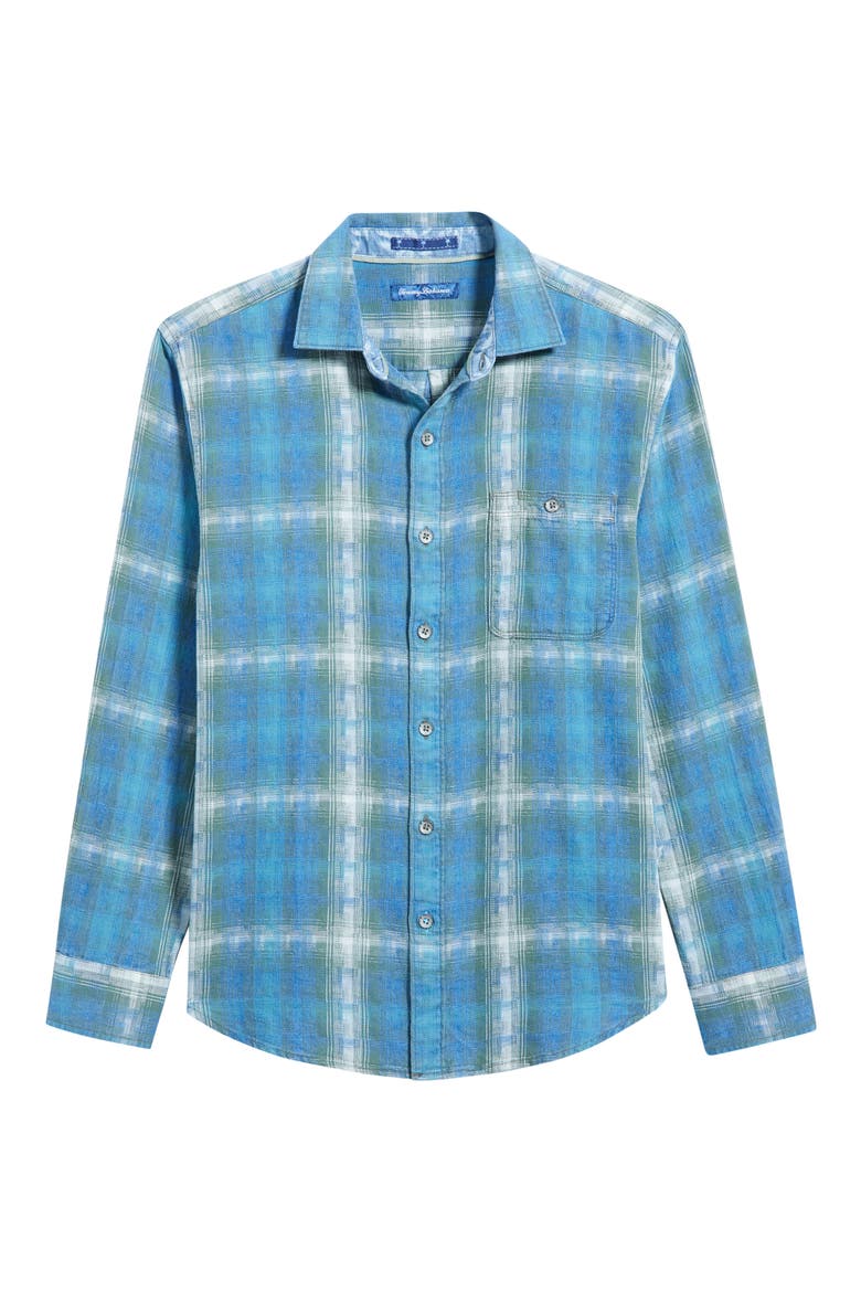 Palo Alto Plaid Cotton Button-Up Shirt, Main, color, SOAPSTONE