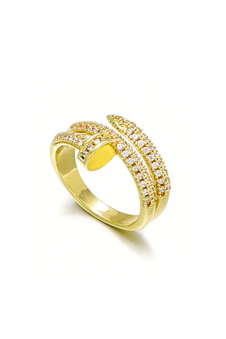 Cubic Zirconia Double Wrap Ring, Main, color, GOLD