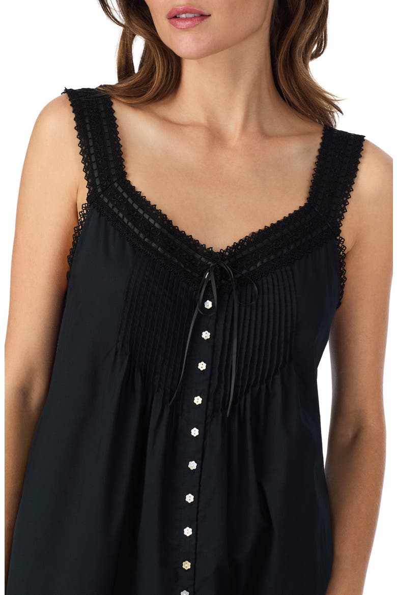 Ballet Sleeveless Cotton Nightgown, Alternate, color, BLACK