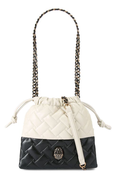 Small Kensington Drawstring Quilted Leather Bucket Bag