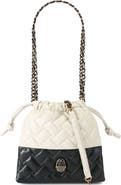 Kurt Geiger London Small Kensington Drawstring Quilted Leather Bucket Bag