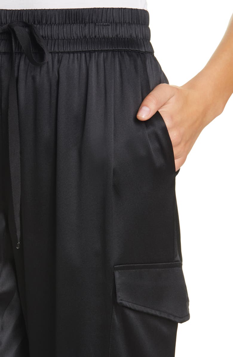CAMI NYC Elsie Stretch Silk Joggers, Alternate, color, Black