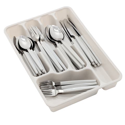 Edzelle 48 Piece Stainless Steel Flatware Set with Plastic Tray