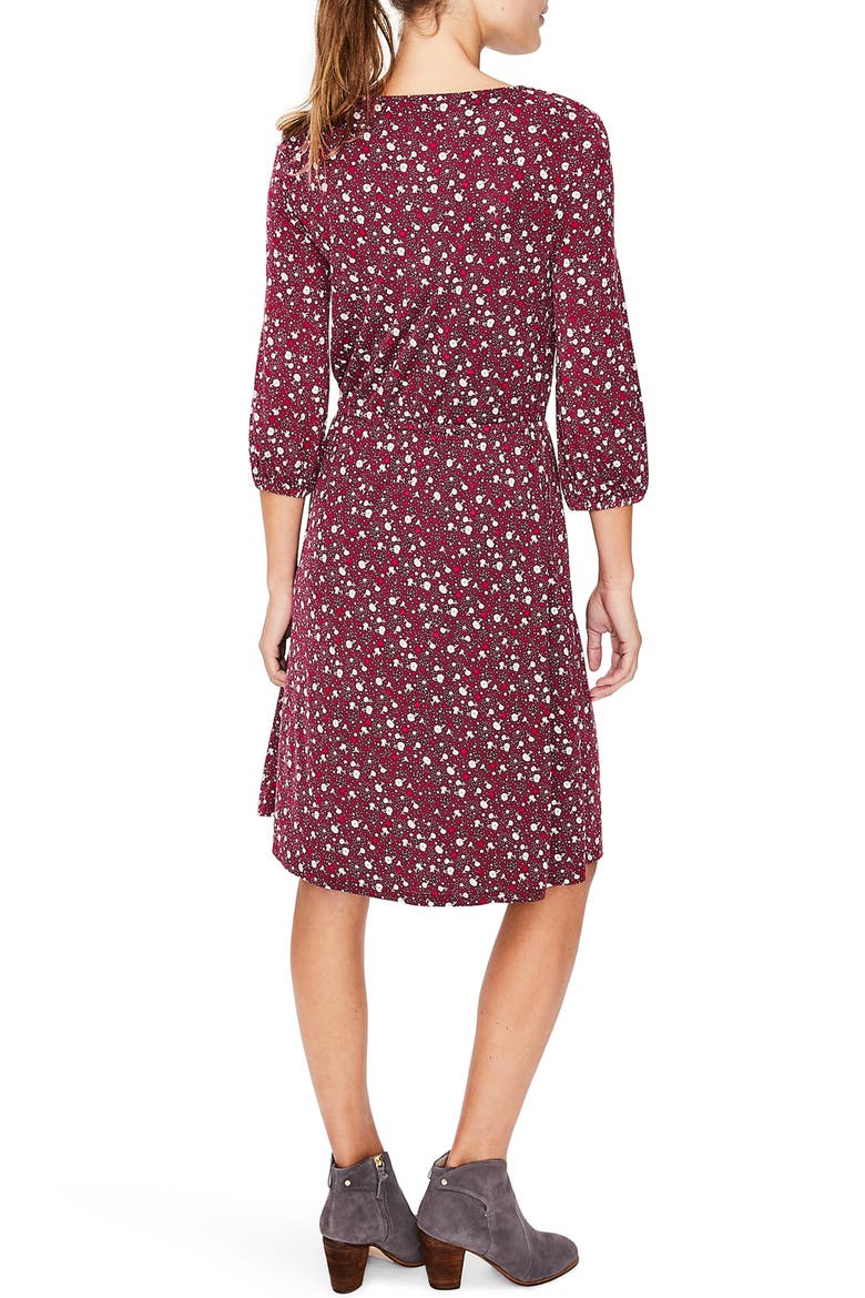 Talia Jersey Dress, Alternate, color, MAROON FLORAL SKY