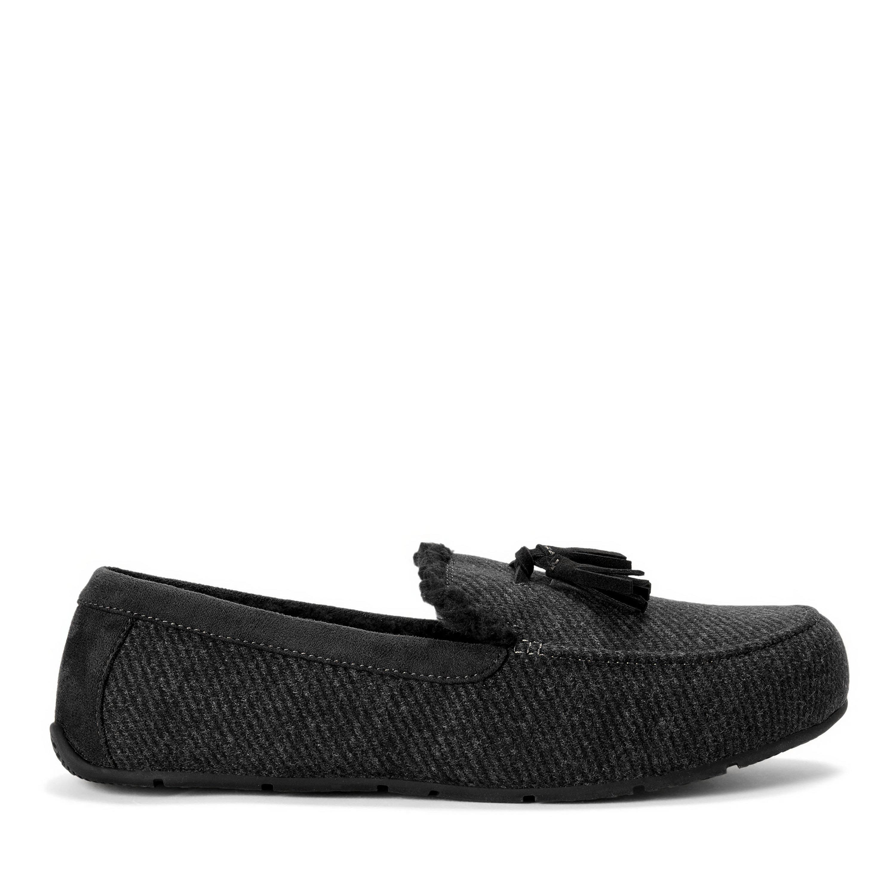 Dearfoams Perkins Moccasin Slippers, Alternate, color, Black