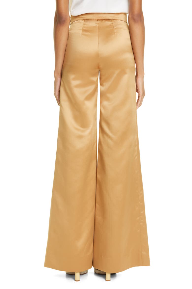 Neko Satin Flare Pants, Alternate, color, WHEAT