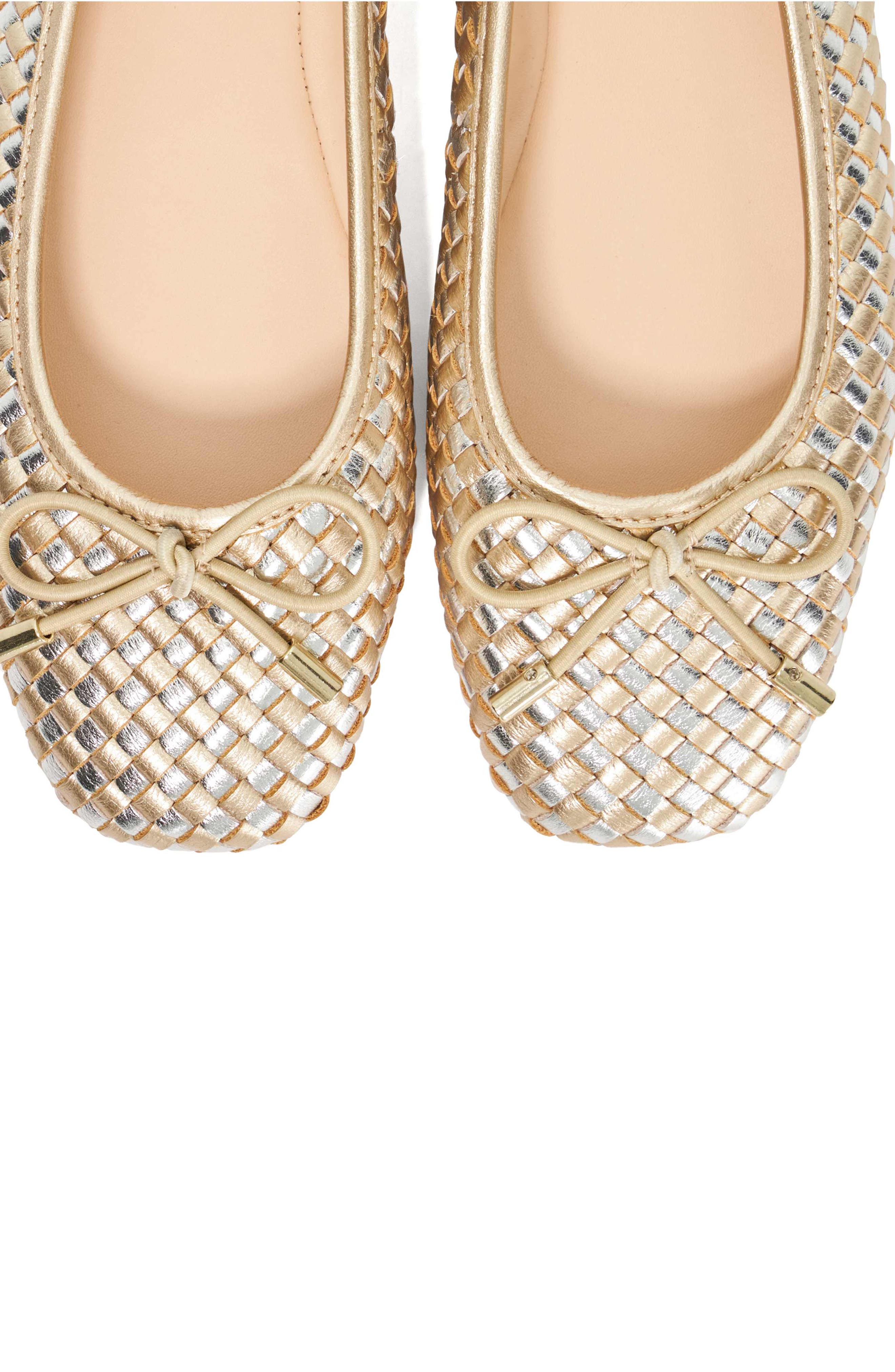 Dune London Heights Ballet Flat, Alternate, color, Gold Multi