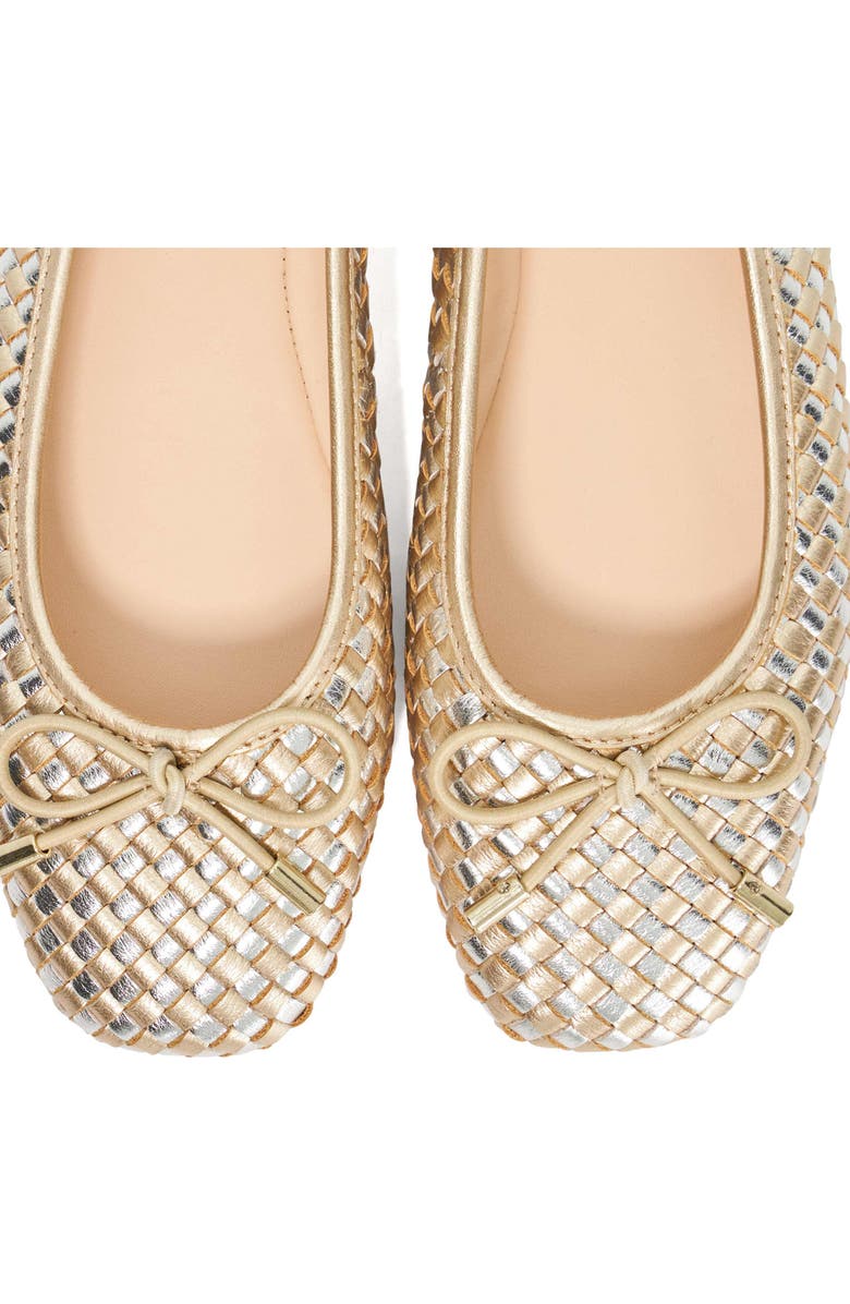 Dune London Heights Ballet Flat, Alternate, color, Gold Multi
