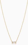 Oradina 14K Gold Fresco Baguette Pendant Necklace