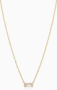 Oradina 14K Gold Fresco Baguette Pendant Necklace
