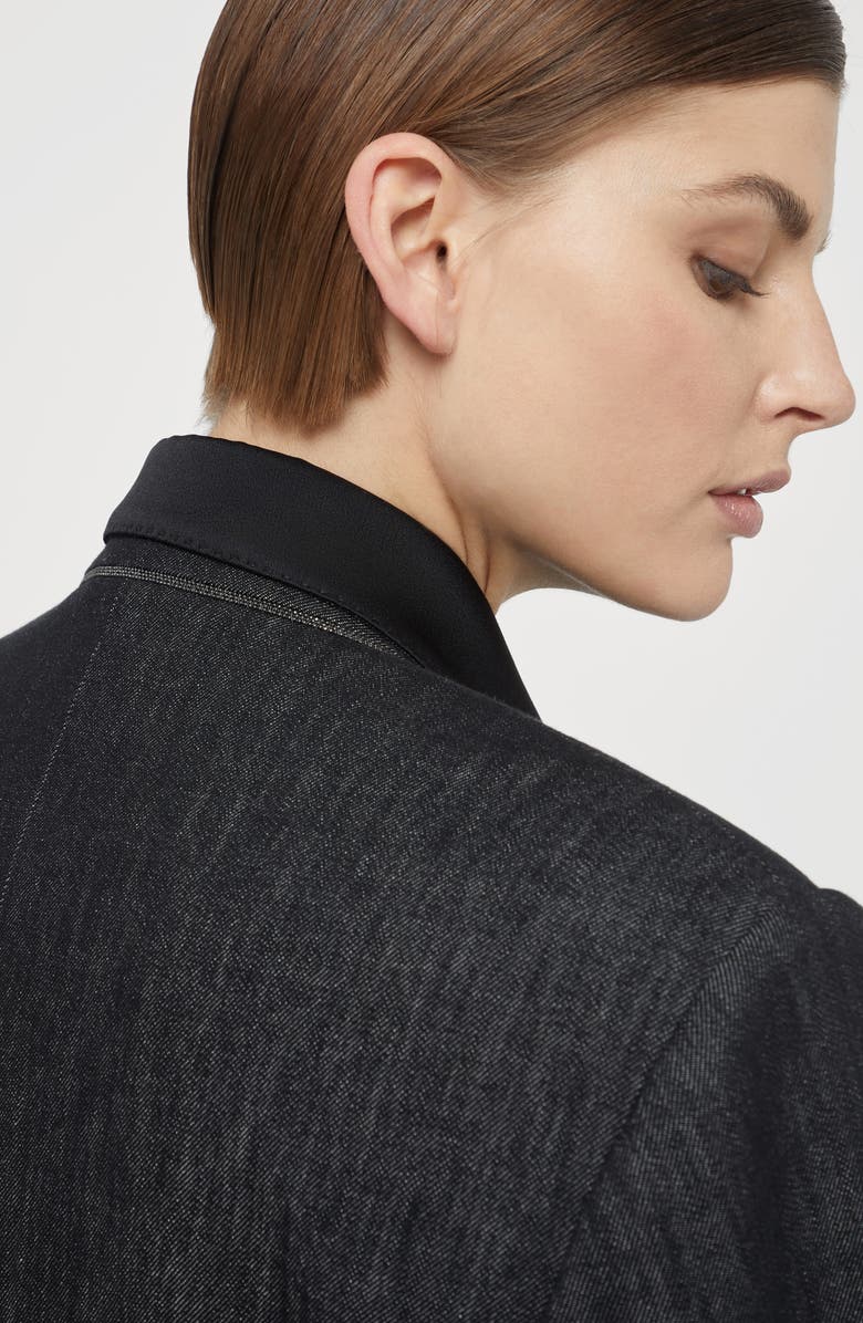 Brunello Cucinelli Cotton denim-effect twill blazer with monili, Alternate, color,