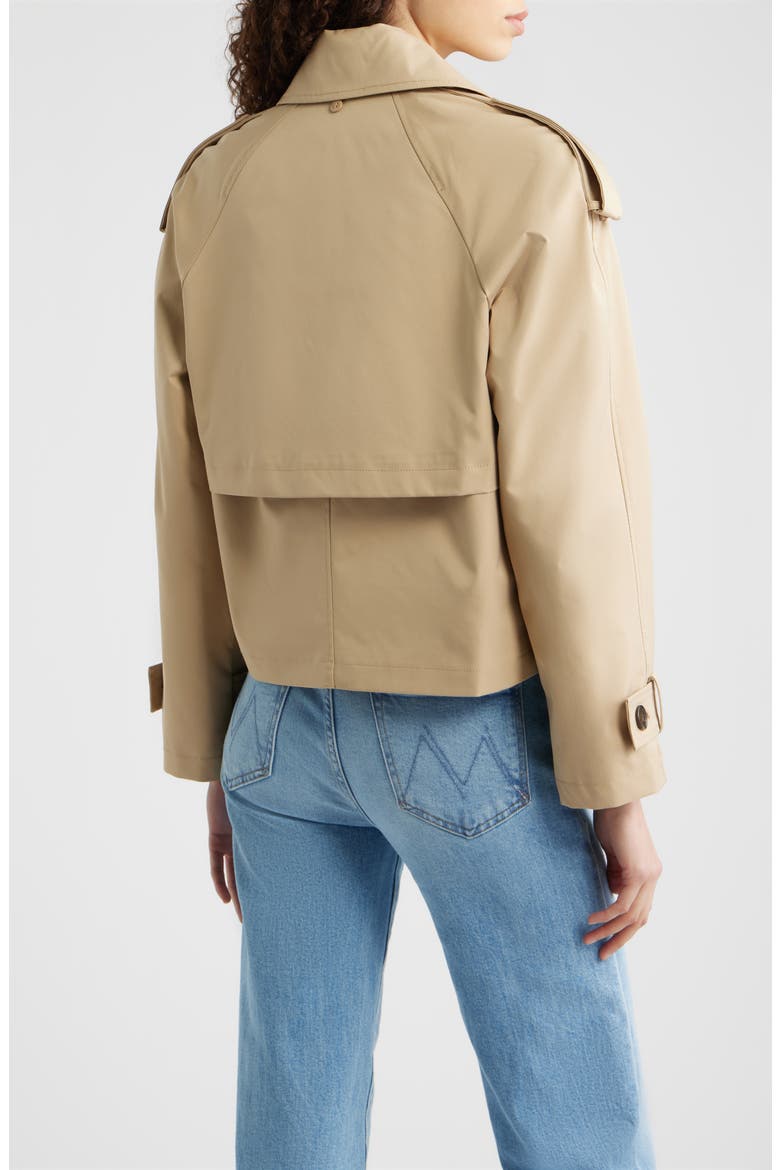 Crop Trench Coat with Removable Hood, Alternate, color, KHAKI
