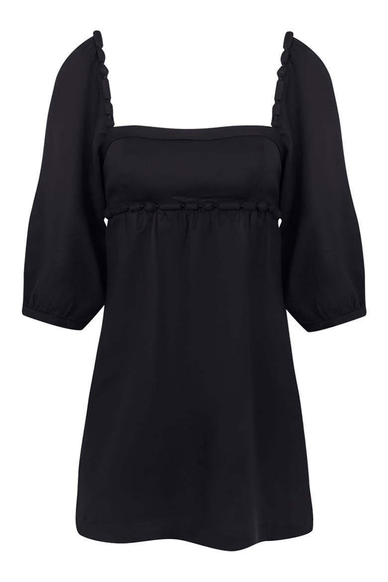 Isadora Solid Beaded Knot Cover-Up Dress, Alternate, color, BLACK