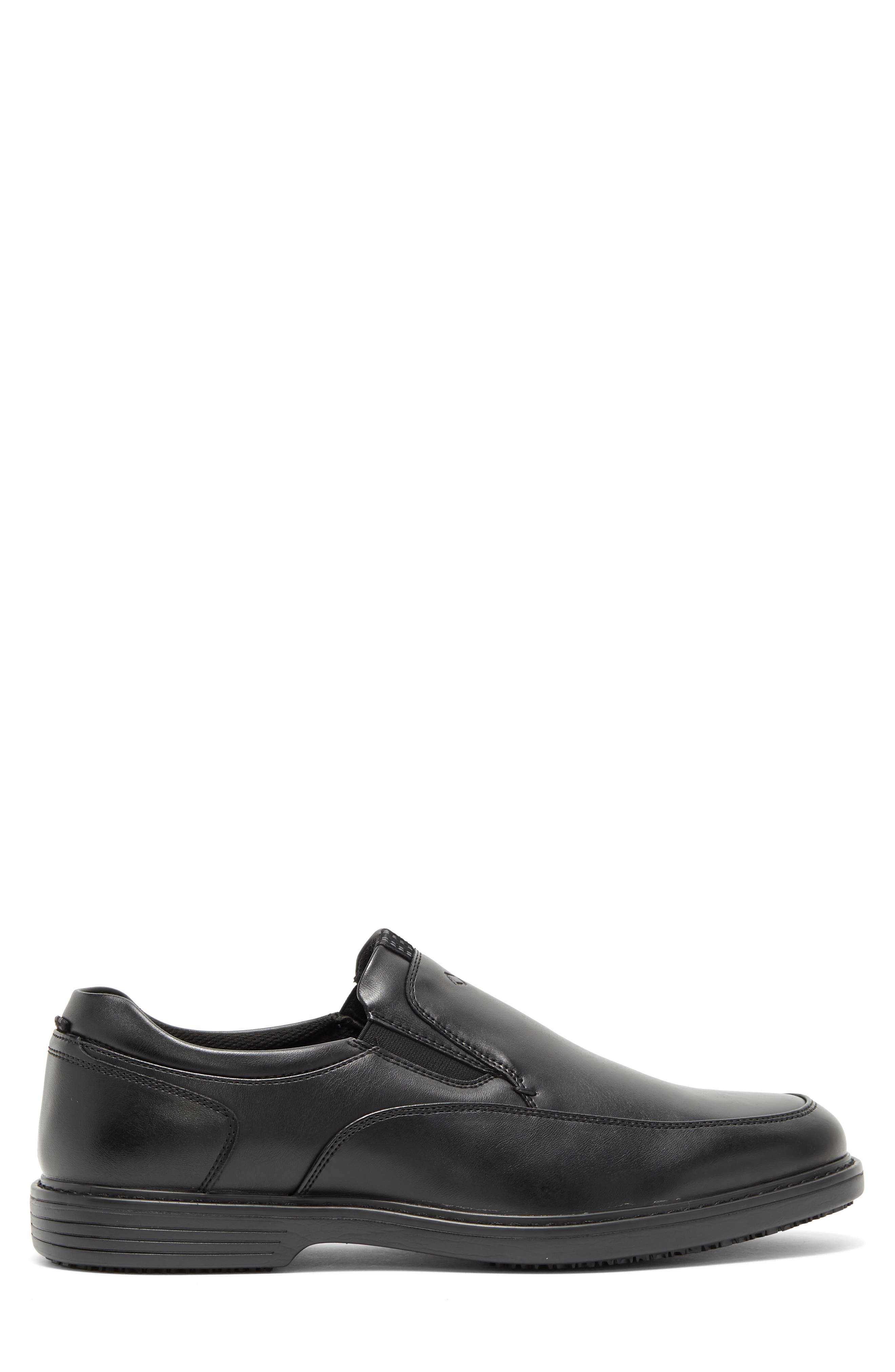 NUNN BUSH Wade Work Slip Resistant Moc Toe Venetian Loafer - Wide Width Available, Alternate, color, Black