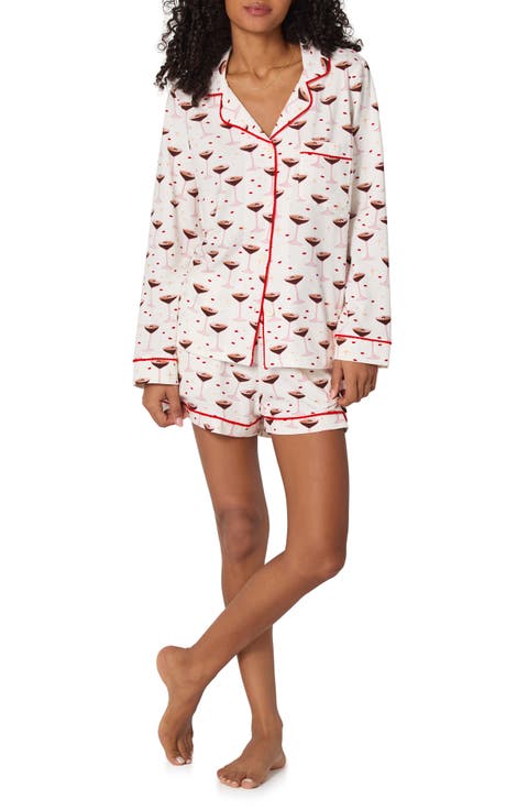 Espresso Print Short Pajamas (Regular 
Plus)