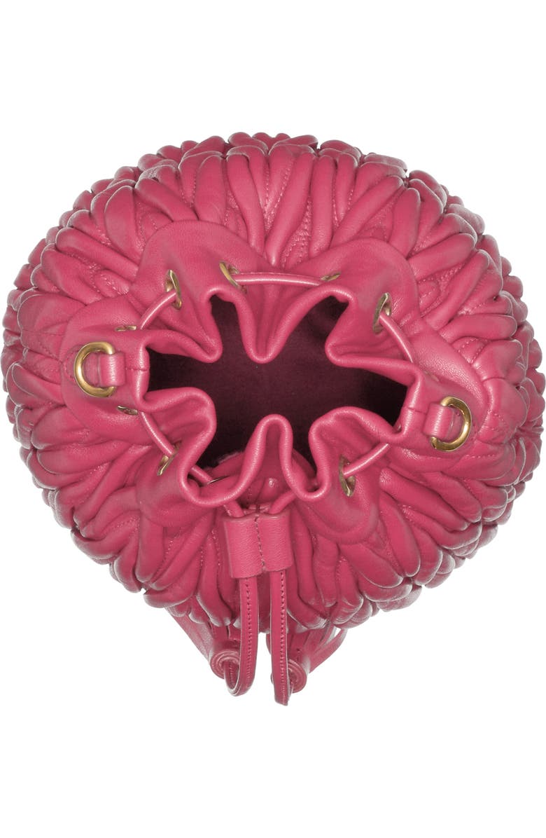 Miu Miu Small Matelassé Leather Bucket Bag, Alternate, color,