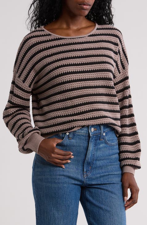 Stripe Cotton Knit Sweater