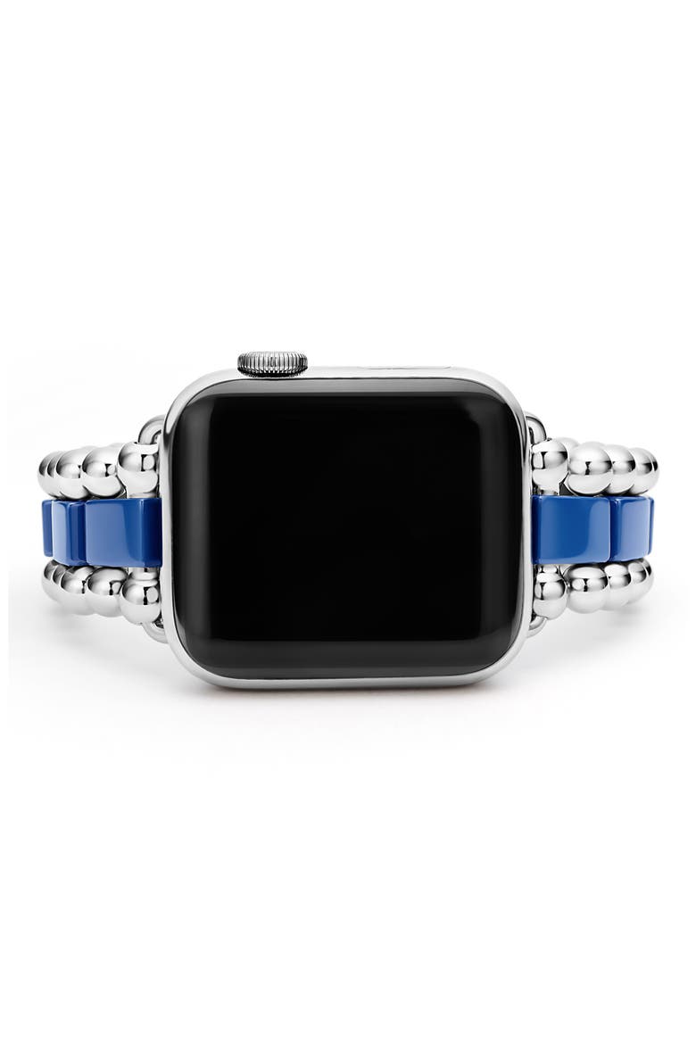 Smart Caviar Ceramic & Sterling Silver Apple Watch® Watchband, Alternate, color, ULTRAMARINE