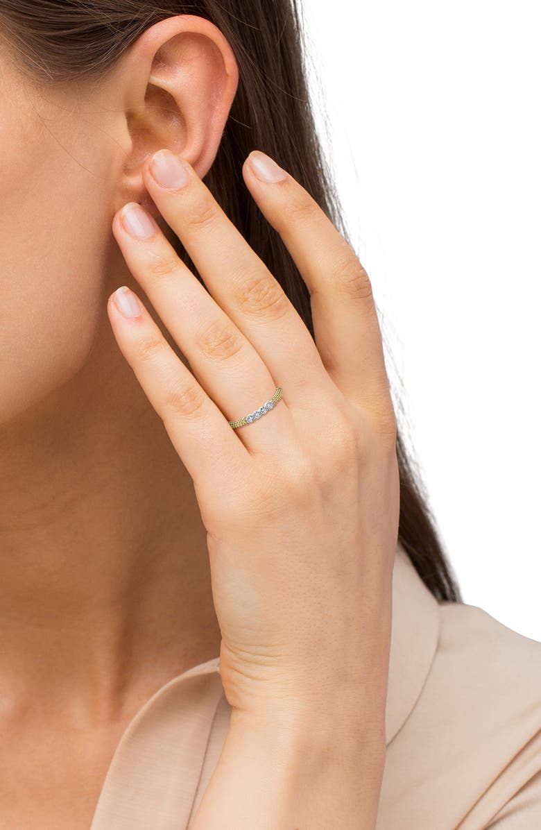 LAGOS Superfine Signature Caviar Diamond Stacking Ring, Alternate, color, Gold Diamond