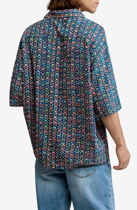 Print Cotton Camp Shirt