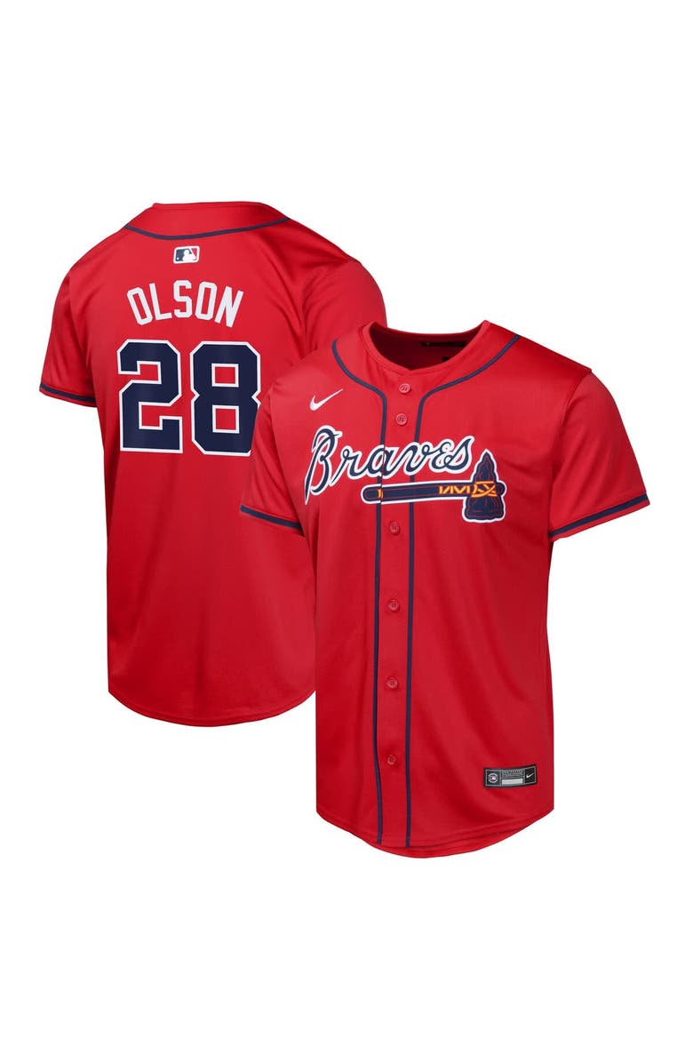 Nike Youth Nike Matt Olson Red  Atlanta Braves Alternate Limited Player Jersey, Alternate, color, 