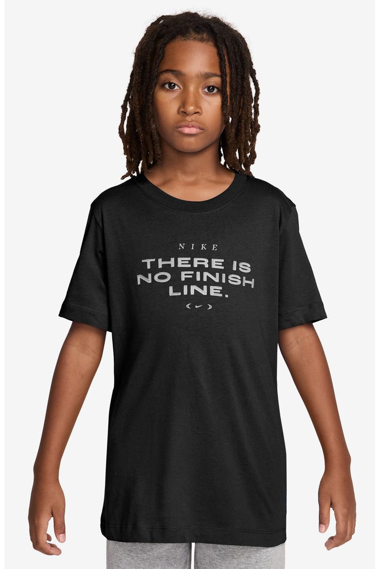 Kids' Sportswear No Finish Line Cotton Graphic T-Shirt, Main, color, BLACK
