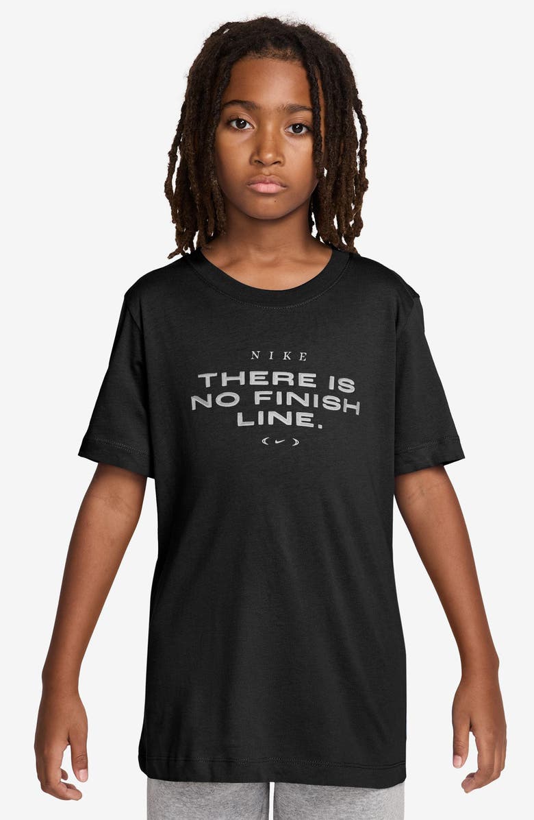 Nike Kids' Sportswear No Finish Line Cotton Graphic T-Shirt, Main, color, Black