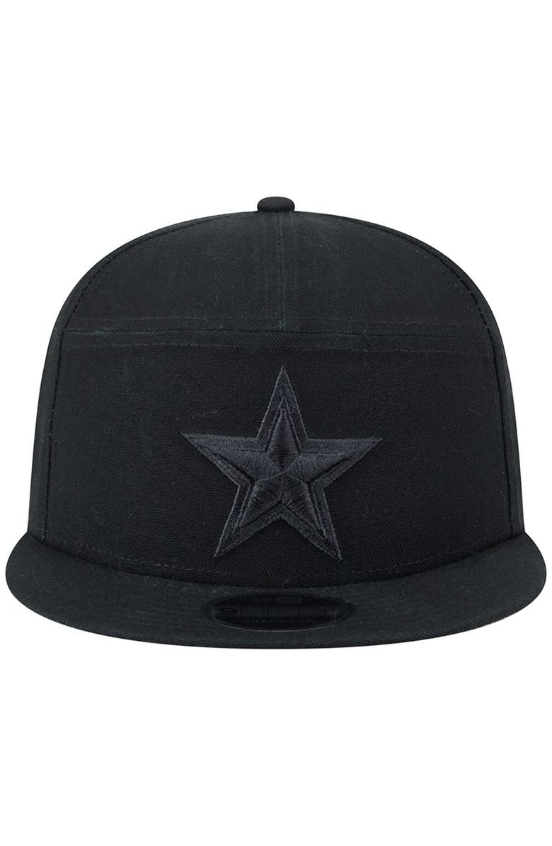 New Era Men's New Era Black Dallas Cowboys Adventure Canvas Split Panel 9FIFTY Snapback Hat, Alternate, color, 